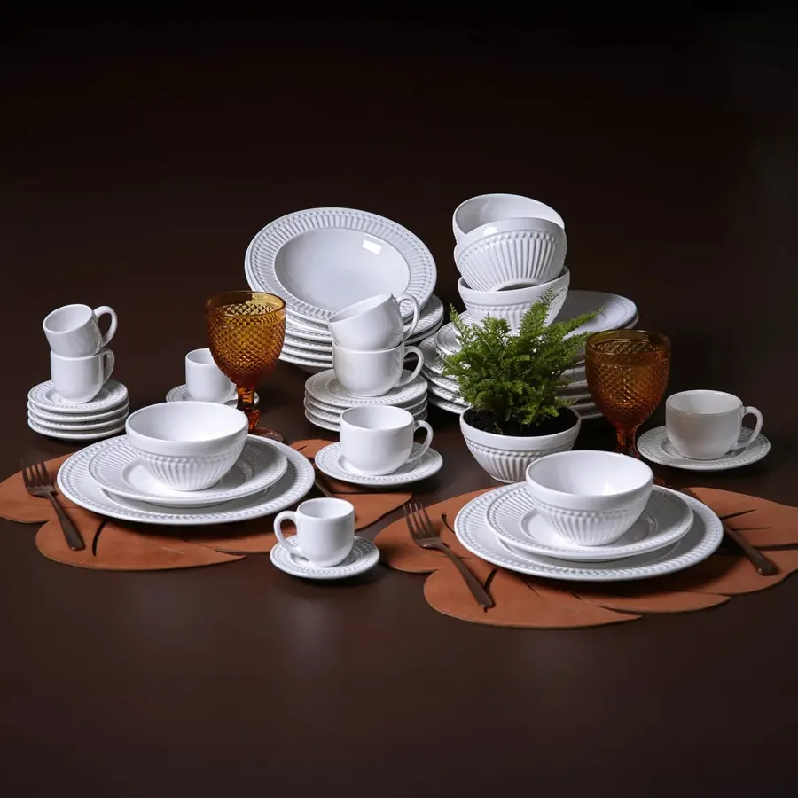 Aparelho de Jantar 20 Peças Roma Branco Porto Brasil